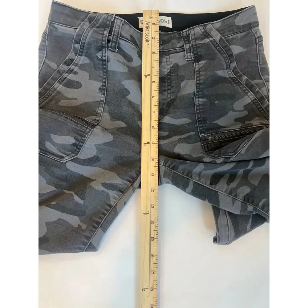 KNOX ROSE Utility Skinny Ankle Pants Gray camouflage Size 6 - Picture 12 of 13